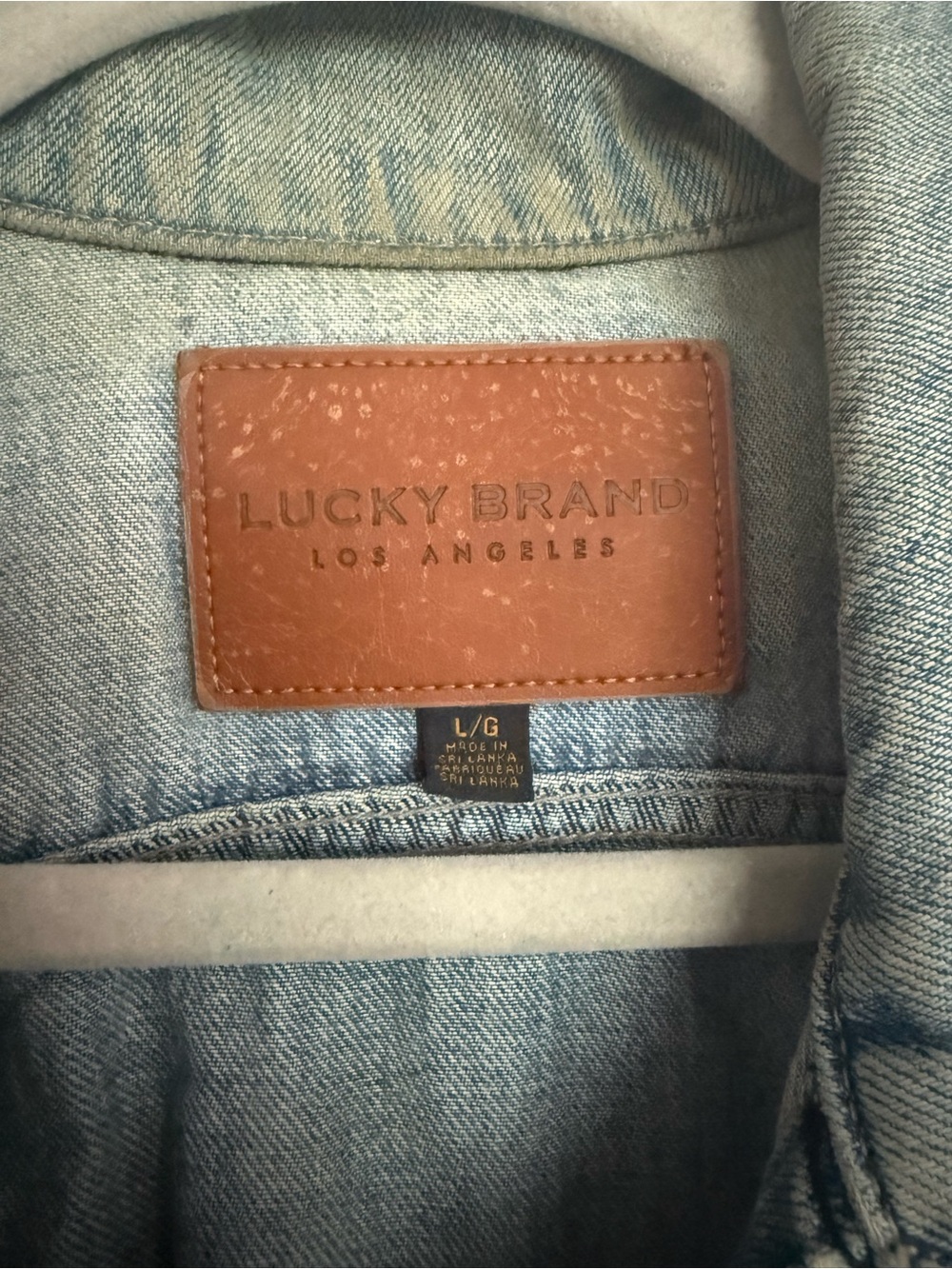 Lucky Brand Light Blue Distressed Denim Jacket - Picture 3 of 3